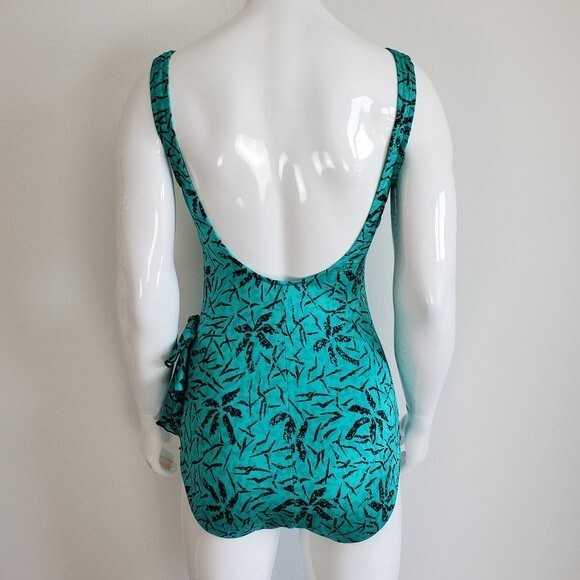Vintage 70's Maxine Of Hollywood Teal Bullet Bra Swimsuit - Picture 5 of 10